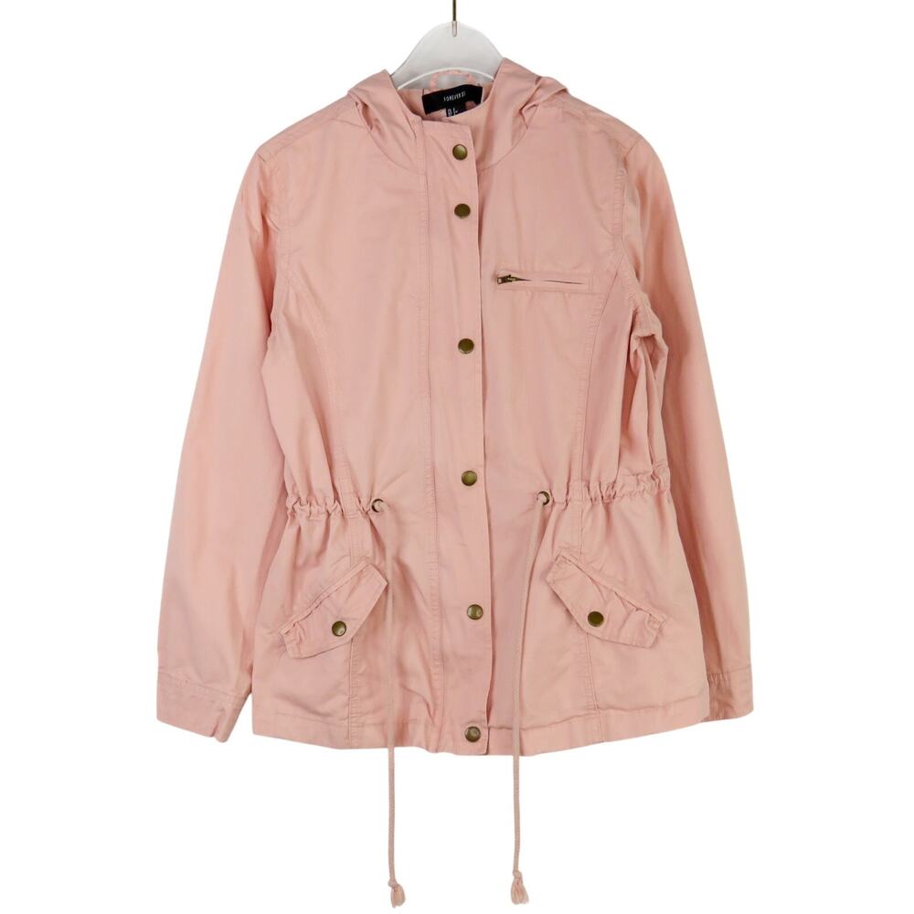 Forever 21 Light Pink Utility Jacket with Hood Casual Jacket Lightweight Small - Picture 2 of 5